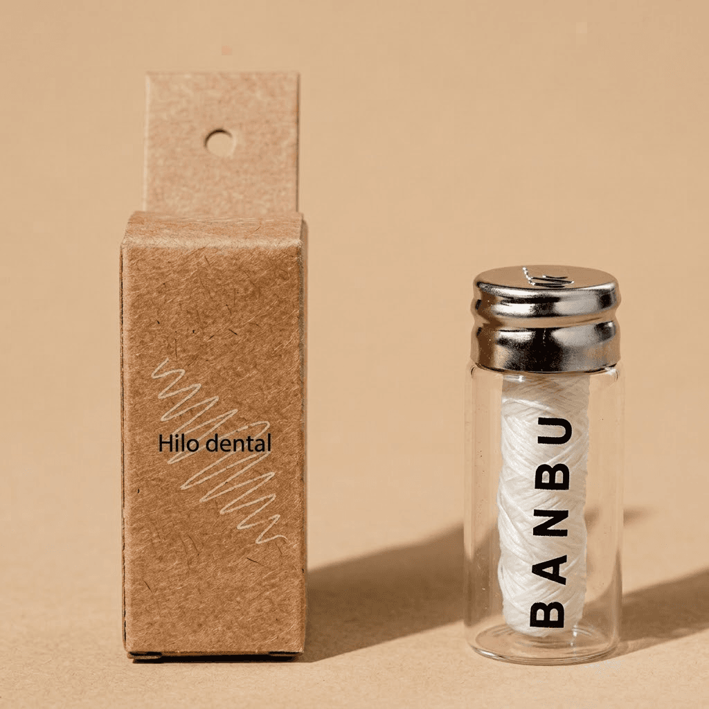 Hilo dental de maíz con frasco reciclable